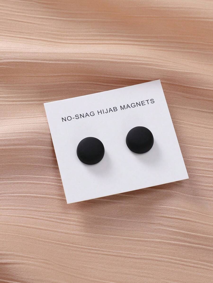 2pcs Round Casual Magnetic Scarf Clips, Durable And Versatile, Fashionable And Elegant - Beige - View 1