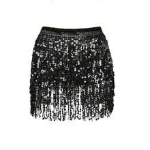 1 chiếc đai lưng tua rua sequin & khăn quàng hông, váy múa bụng có tua rua, váy quấn khiêu vũ, thích hợp cho biểu diễn khiêu vũ, tiệc lễ hội bãi biển, trang phục thiết yếu cho bãi biển - Nhiều màu - Xem 6