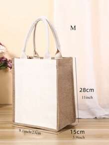1 Stück, DIY Jutetasche, laminierte, wassergeschützte Vintage Leinenbox, Jutetasche, Geschenktüte, Muttertagsgeschenk, Urlaubsaccessoires, Hochzeitsbedarf, Geburtstagsparty-Zubehör, Geburtstagsgeschenke, Party-Gastgeschenke, Osterzubehör