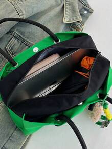 Geantă de mână nouă cu mai multe straturi, cu litere simple, cu semnătură dopamină, pentru celebrități de pe internet, geantă pentru mămici, geantă pentru naveta de serviciu, geantă de mână pentru femei, geantă cu bebeluș, geantă la modă pentru mămici în culoare solidă, geantă de mână compactă mini pătrată portabilă