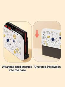 Cubierta protectora reemplazable para el dock de la NS2 Gen, diseñada con motivo de astronauta espacial, compatible con el nuevo dock de Switch 2 (2025), en colores rosa/blanco/morado/negro, set de accesorios para dock de carcasa rígida, almacena tarjetas de juego, resistente a arañazos y suciedad, ajuste ceñido, fácil instalación, fabricado en material ABS - Multicolor - Ver 4