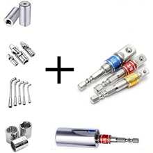 3pcs Impact Socket Adapter Set With Color Coding - 1/4", 3/8", 1/2" Hex Shank, Cordless Power Drill Compatible, Durable Alloy Construction, Square Power Drill, Extension Set