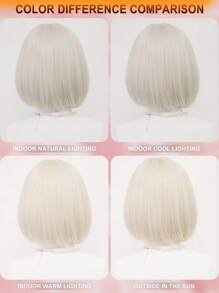 XYUNMI Blonde Bob Wig Short Straight With Bangs 12 Inch Lightweight Breathable Women's Heat Resistant Synthetic Wig For Daily Wear Party Role Play Beautiful Natural Lively Cute Short Hair