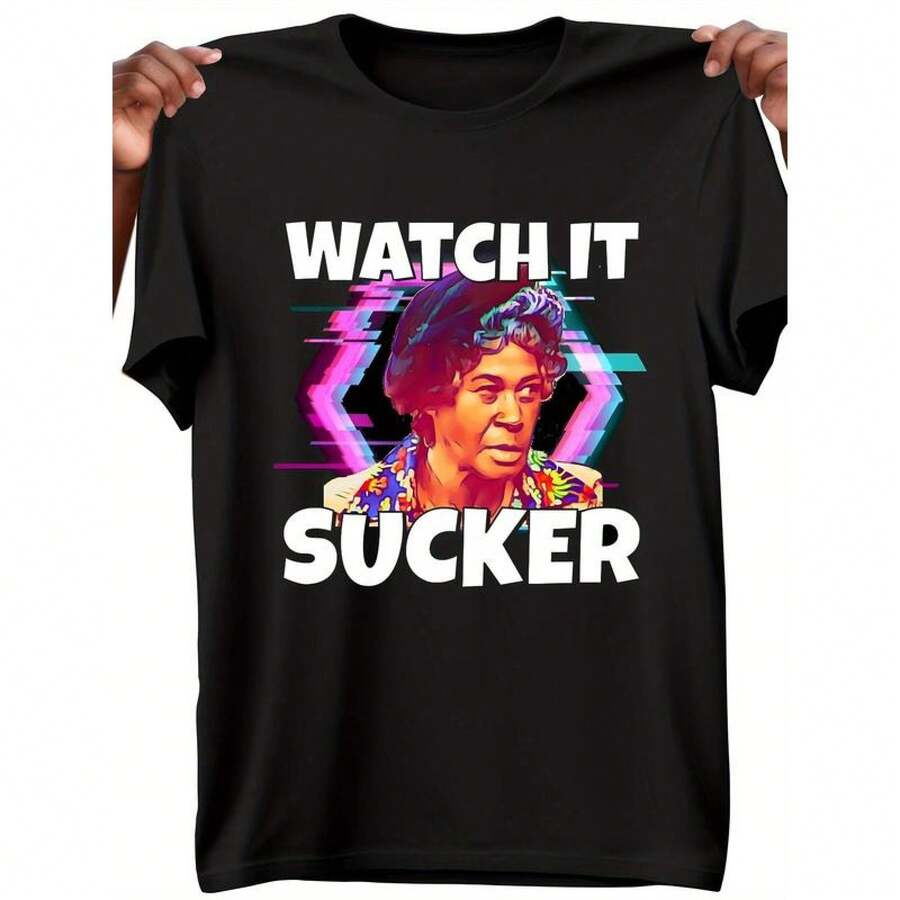 Watch It Sucka T-Shirt - Sanford & Son Funny TV Humor Graphic Tee For Men - Black - View 1