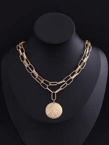 1pc Minimalist Gold Pendant Necklace, Multiple Styles Available