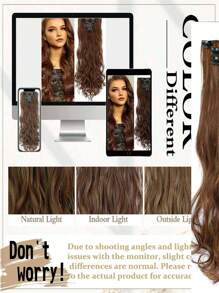 18-30inch Long Wavy Clip-In Hair Extensions, 7pcs/Set Thick Hair Pieces With Invisible Clips, Soft Synthetic Fiber, Black, For Women