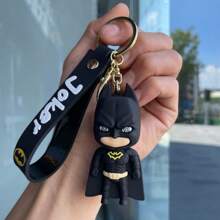 Warner Bros Chaveiro Batman e Mulher-Gato - Dupla de super-heróis com símbolo de morcego e design de gato para mochilas, carteiras e chaves de carro. Presente colecionável estiloso para fãs, perfeito para uso diário, cosplay e festas temáticas (inspirado em Gotham City).