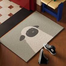 1pc Cartoon Coil Door Mat, Bathmat, Cute And Fashionable Entrance Floor Mat, Rayon Circle Floor Mat, Home Use Anti-Slip Foot Pad For Entering Doors Back To School
