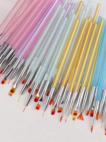 Set di 9 pennelli per arte di unghie serie rosa giapponese con pennello, liner, doppia punta, costruzione, penna per pittura gel UV, penna per sfumature, adatto per salone e uso domestico