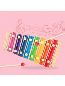 儿童木制彩色木琴 - 蒙特梭利教育音乐玩具，带木槌的 8 音打击乐器，适合 0-3 岁儿童，圣诞节、生日、婴儿玩具、新生儿玩具、蒙特梭利玩具、婴儿礼物、6 个月婴儿、3-6 个月