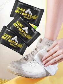 36片装鞋子清洁湿巾 - 适用于白鞋、运动鞋和运动鞋的神奇清洁剂。去污，免洗湿巾，专用于鞋子清洁。 - 黑與白 - 查看 6