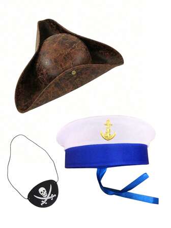 Juego de sombrero de mujer, que incluye sombrero de pirata, gorro de marino, antifaz, disfraz, fiesta, Halloween, regalo de San Valentín, accesorio para fiesta de verano, atuendo sexy, suministros para fiestas, adecuado para eventos, playa, vacaciones, fiesta en yate y uso diario
