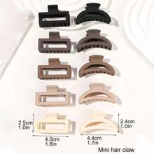 10 Stücke Mini matter Haarspangen Set, Hübsche kurze braune Haarspangen, modische Haraccessoires, Schönheits-Klammern