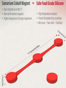 3pcs/6pcs Air Fryer Magnet Silicone Buckle For Fixing Air Fryer Baking Paper, Safely Lock Disposable Liners And Prevent Paper Burning, Red - Multicolor - View 4