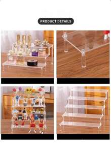 1 pièce Support d'affichage en acrylique transparent, à 1-5 niveaux. Organisateur cosmétique, support en acrylique pour parfum, support à cupcakes, pour figurines Amiibo et POP, présentoir pour aliments et desserts, produits de fournisseur cosmétique