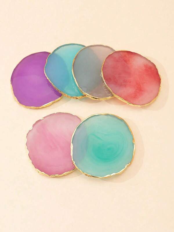 Polyresin Blue Nail Art Color Display Palette, Resin Agate Imitation Round Nail Art Color Chart Nail Polish Palette Display Board Tools For Women And Girls