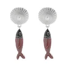 1 Pair Bohemian Ocean Style Women Pendant Earrings, Colored Drip-Oil Fish Pendant, Suitable For Women Everyday Wear, Beach Party Music Festival, Gift For Her