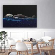 Framed 1PC Room Decor Kawss Poster Kawaii Kaw Poster TrendCanvas Art Printing Living Room Corridor Room Decoration Kawss Figure Canvas Wall Art Men HypebeastRoom Decor