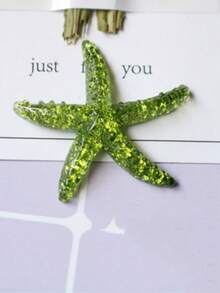 30 piezas de 1.57 pulgadas de estrella de mar de resina de colores, cabuches de estrella de mar en miniatura, decoraciones de bricolaje de respaldo plano, decoraciones festivas de pared y fiesta, decoraciones para el hogar y la habitación, accesorios para acuario, reptil barba dragón, tanque de tortuga, colores aleatorios