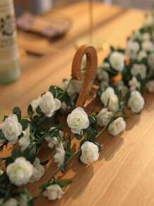 1/5 Stücke 240cm künstliche Rosengirlande DIY Gartenpflanzen Seidenblumen Faux Gefälschte Rosengirlande Hochzeit Outdoor Hängende Blumen Efeu Dekoration Zuhause Schlafzimmer, Wohnzimmer, Badezimmer, Wanddekoration Material Outdoor Garten Geburtstags Party Valentinstag Dekoration