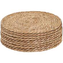 Woven Placemats Set Of 10,12" Round Rattan Placemats,Natural Hand-Woven Water Hyacinth Placemats,Farmhouse Weave Place Mats,Rustic Braided Wicker Table Mats For Dining Table,Home,Wedding. - 12inch Set Of 10 - View 10