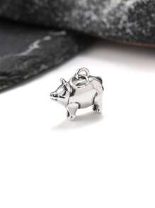 1 pieza Único y sencillo Colgante de cerdo de plata de ley 925 DIY como regalo de joyería fina para mujeres