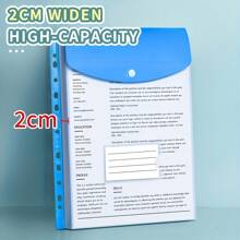 12pcs A4 Large Capacity Loose-Leaf File Folders, With 11-Hole Binder Rings, Made Of Modern PP Material, Expandable Button And Label Pockets, Suitable For School, Home, Office, Attendance, Travel - Portable Design, Back To School, School Supplies