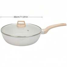 Non Stick Ceramic Cookware Set, Healthy Pot And Flat Bottomed Pot Set, Kitchen Cooking Set, With A Cool Handle To Keep It Cool, Ceramic Non Stick Stew Pot With Lid, White Granite Coating, Free Of PFOS/PFAS