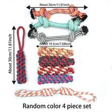 [1pc Durable Dog Toy] 1pc Durable Braided Rope Dog Toy | Interactive Chew And Tug Play, All-Breed Friendly | Random Color Design, Large Breeds, Puppy Toys