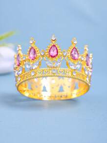 1 pezzo Piccola Molletta per capelli a forma di corona di cristallo per chignon laterale, corona da principessa per compleanno, decorazione per torta, accessori per capelli, strumenti per capelli, accessori di bellezza, accessori per capelli ricci da donna, autunno, viaggio