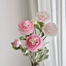 1 件/3 件人造奥斯汀玫瑰花束仿真牡丹长茎人造花适合家庭花瓶办公室婚礼订婚插花周年纪念母亲节生日礼物