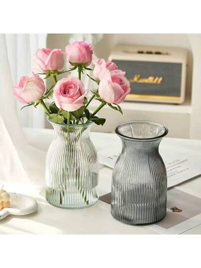 1pc 7.48 Inch Glass Vase, Moderne Minimalist Home Centerpiece Wedding, Halloween, Back To School Room Supplies Flower Vase
