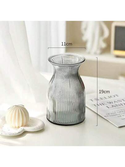 1pc 7.48 Inch Glass Vase, Moderne Minimalist Home Centerpiece Wedding, Halloween, Back To School Room Supplies Flower Vase view 4