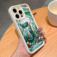 Mermaid Pattern Phone Case For Compatible With IPhone 16/15/14/13/12/11/ProMax/Pro/Plus/XSMax/XS/X,Fashion Female Summer Unique Cases Shockproof Anti-Drop Design Tpu Protection Cover Men Casing Girl Women Ultimate Protective Fundas Para Protectores De Celulares Accessories Friend Gift Aesthetic Protector Forro De Teléfono - White - View 3