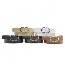 Kit 2 Women's Belt 2D Double Inverted Round Buckle Current Fashion Winter Summer 96040K2 - <黑白 2> - 查看 8