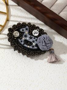 1 stuk elegante handgemaakte stoffen schattige glinsterende accessoire schoolbadge broche, luxe sieradenspeld, geschikt voor dagelijks gebruik, geweldig als datingcadeau