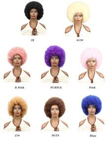Musik Festival 12 Zoll Afro Krause Schwarz Weiß Pink Blau Lila 613 Grau Braun Synthetische Pony Perücken 70er 80er Jahre Perücken für Frauen und Männer Synthetisches Haar Afro Geflecht Synthetische Perücke mit großem voluminösem und weichem natürlichem Look Voll Pumps Perücke für - Cosplay und Alltagstragen