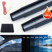 300cm X 50cm Black Window Tint Film Roll - Car & Home Glass Sun Protection, Heat & Glare Reduction For Auto, Truck, RV (118" X 20")
