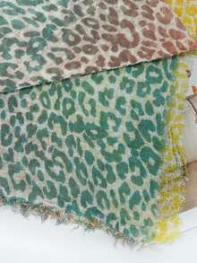 FADZOYLE 1pc Leopard Print Gradient Color Pattern Printed Boho Scarf Fashion Fringed Large Shawl And Wraps All Season Spring For Women Hijab Head Wrap Bandana Summer Beach Cover Up Sarong Turbans Soft Lightweight Scarves Fall Winter Daily Use Travel Gift For Dress - Scarf - View 4