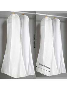1pc Long Wedding Dress Dust Cover, Evening Gown Garment Bag, Bridal Gown Storage Bag, School/Office Supply Pouch - White - View 6