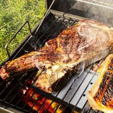 Edelstahl Räucherbox, kompatibel mit Holzpellets, stromlos, Outdoor BBQ Zubehör, geeignet zum Räuchern von Fleisch und Gemüse, BBQ Zubehör Holzchips Holzkohlegrill