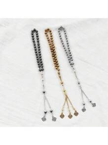 1 pieza 33 cuentas de 8mm Ágata negra Cuentas de oración musulmanas Rosario Tasbih, Accesorios religiosos islámicos