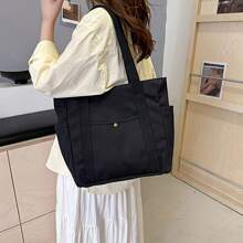 Bolso de lona con capacidad extra grande, minimalista y elegante, adecuado para ir y venir del trabajo, la escuela y viajes, útiles escolares, regreso a clases