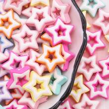 20pcs/Pack Hollow Star Cartoon Star Beads, 16mm Colorful Assorted Craft Supplies