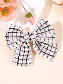 1 pieza Pinza de lazo de pelo de unicolor para niñas, pinzas de pelo de tela para niños, accesorios de moda de pinzas de cocodrilo para regalos de fiesta de niños pequeños