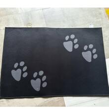 1pc Black Paw Print Crystal Velvet Doormat, Machine Washable, Entrance Mat, Floor Mat, Suitable For Entryway Decoration In Living Room, Porch Etc., New Arrival For Spring & Summer, Dirt-Resistant,