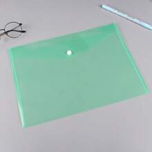 1 pièce/5 pièces Chemise plastique transparente A4, Pochette de document à fermeture bouton étanche, Sac de tri et de rangement coloré, Chemise de devoirs pour élève, Fournitures de rangement pour bureau/école