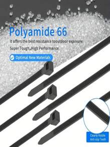 300 Stücke schwarze Nylon-Kabelbinder, verstellbar, selbstsichernd, wasserdicht und rutschfest, 3,94/5,91/7,87 Zoll, geeignet für den Außenbereich, Kabel-, Garten- und Haushaltsbündelung, sicherer Reißverschluss, verstellbarer Riemen, Kunststoff