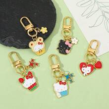 Sanrio Sanrio 1PC/5PCS Hello Kitty Keychains, Cute Cartoon Keychains, Party Gifts, Bag Pendants, Clothing Decoration Pendants For Daily Wear And Gifts