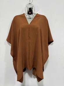 Women's Cover-Up Blouse, Cropped, Boho Chic Style, Multi-Shape, Summer 2025 - 棕色 - 查看 2